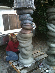 Darjit Column Step 4 The second coat of Darjit is added to the armature